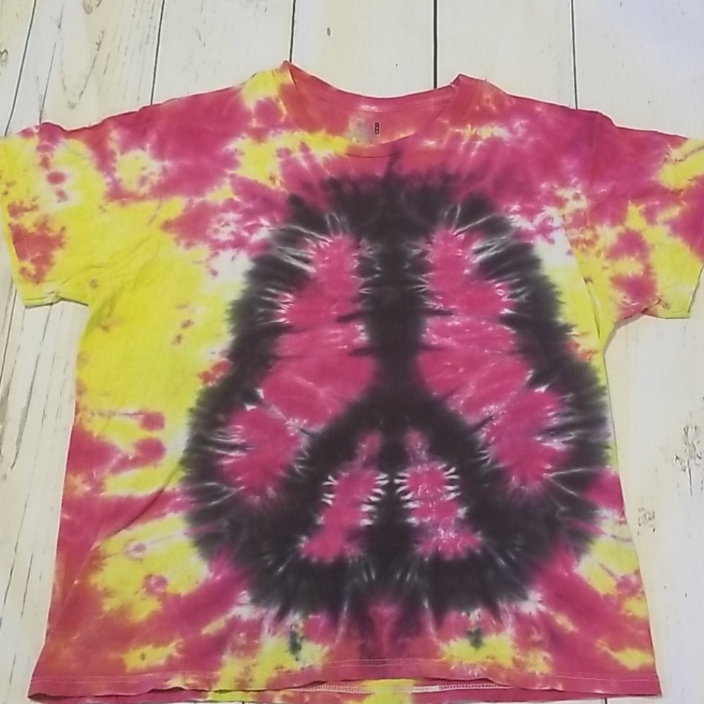 128 Tie dyed tshirt Fruit ot Loom mens L